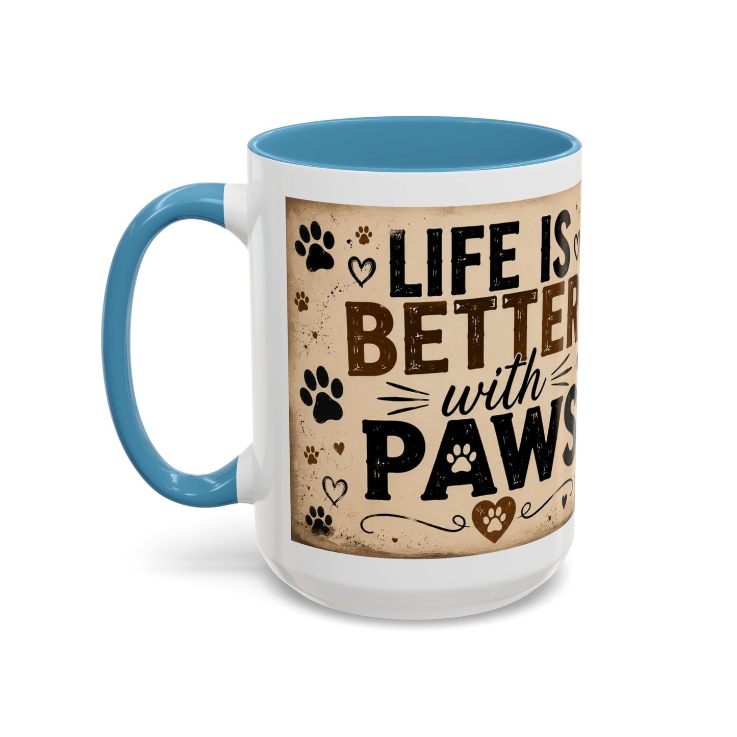 Dog & Cat Coffee Mug - "Less People, More Dogs & Cats" Accent Ceramic Mug