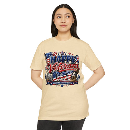Veterans Day T-Shirt - "Happy Veterans Day" Patriotic Military Tribute Tee