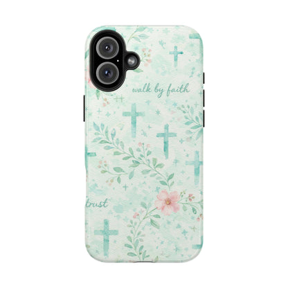 Walk By Faith Phone Case | Christian floral iPhone Case