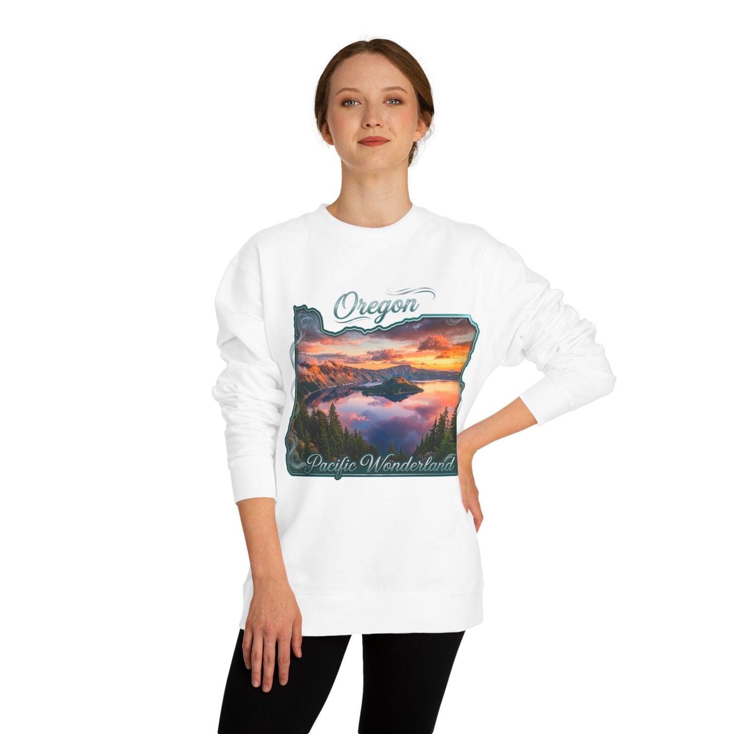 Oregon Scenic Sweatshirt — 'Pacific Wonderland' Sunset Landscape Crewneck