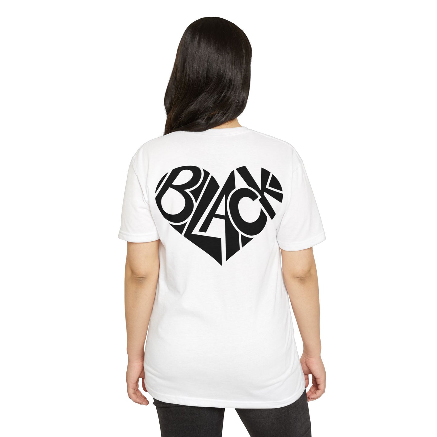 Black Heart T-Shirt – Bold Typography Heart Graphic