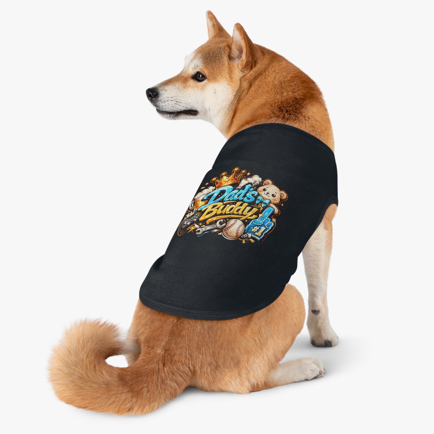 Dad's Buddy Pet Tank Top — Cute Teddy, Sports & Gamer Graphic Dog Shirt