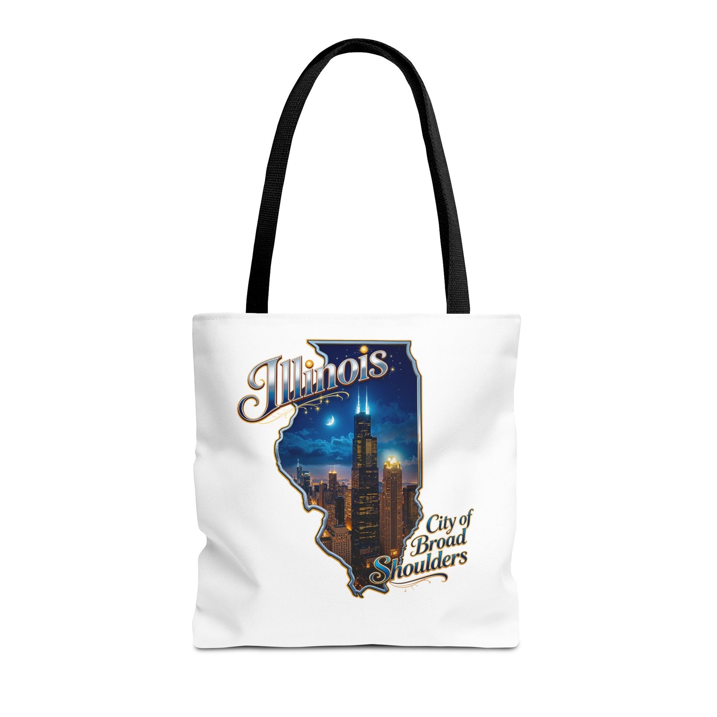 Illinois Skyline Tote Bag — "City of Broad Shoulders" Chicago Night Design