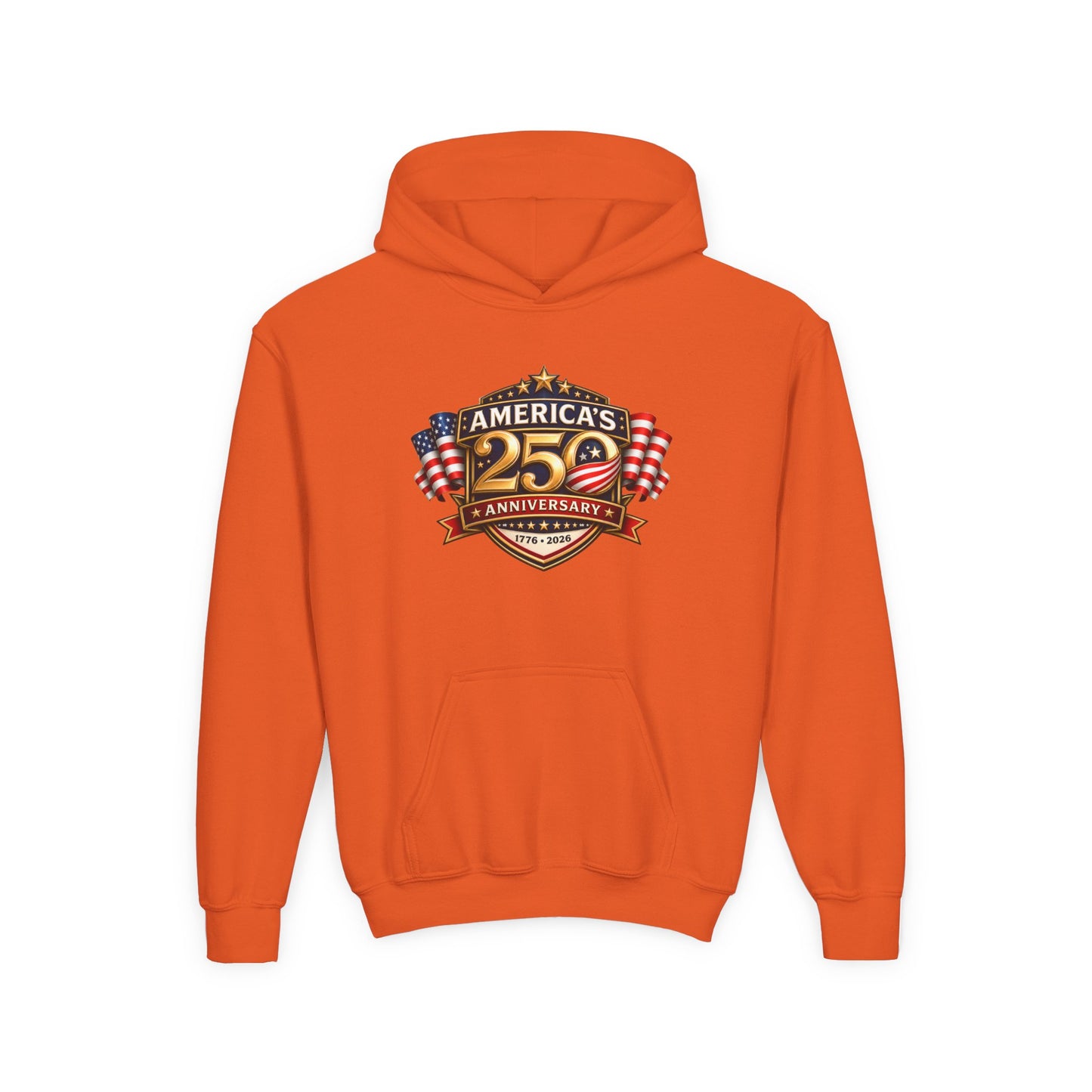 Youth Hoodie — "America's 250th Anniversary" Patriotic 1776-2026 Celebration Design