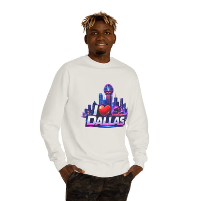 I Heart Dallas Skyline Sweatshirt — Retro Neon City Crewneck