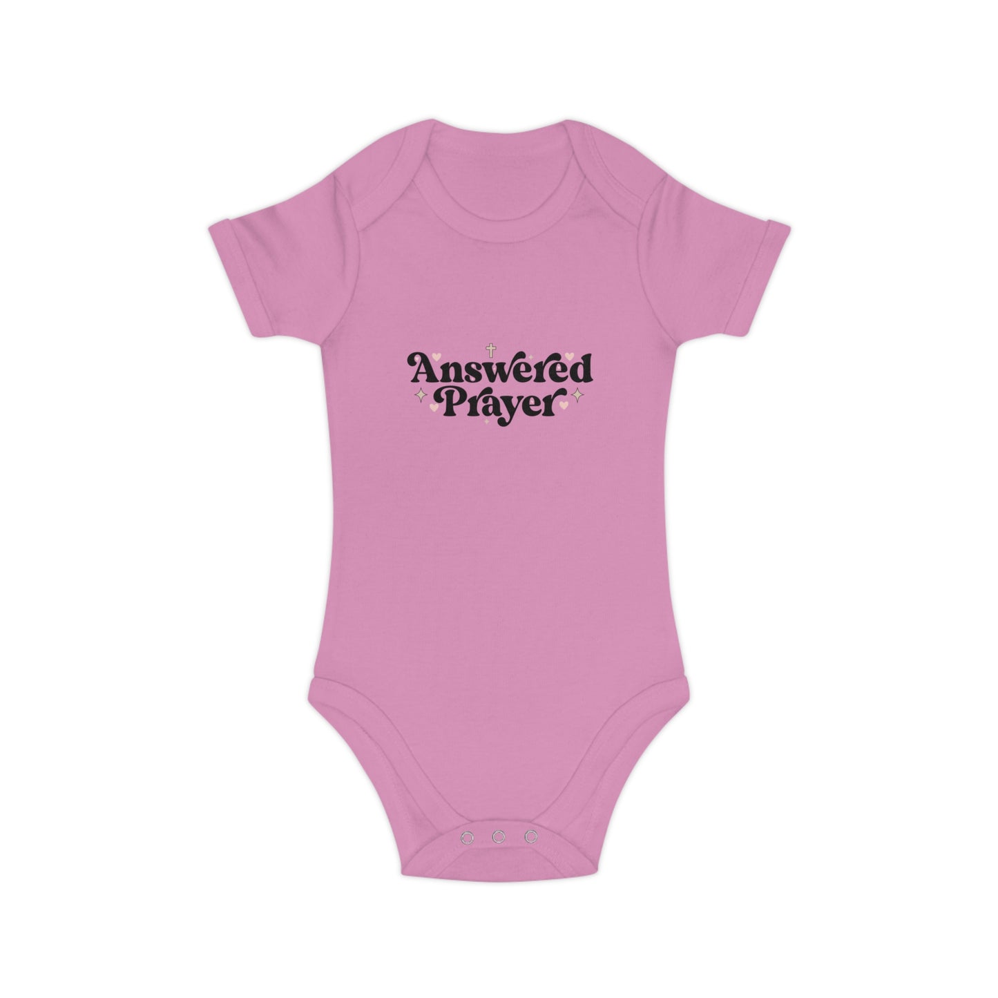 Baby Bodysuit "Answered Prayer" — Religious Newborn Onesie, Christian Gift for Baptism & Baby Shower