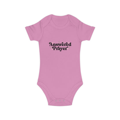 Baby Bodysuit "Answered Prayer" — Religious Newborn Onesie, Christian Gift for Baptism & Baby Shower