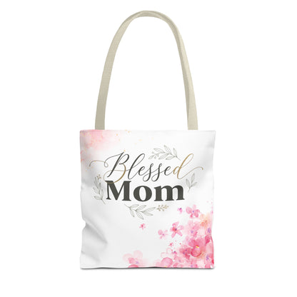 Blessed Mom Floral Tote Bag