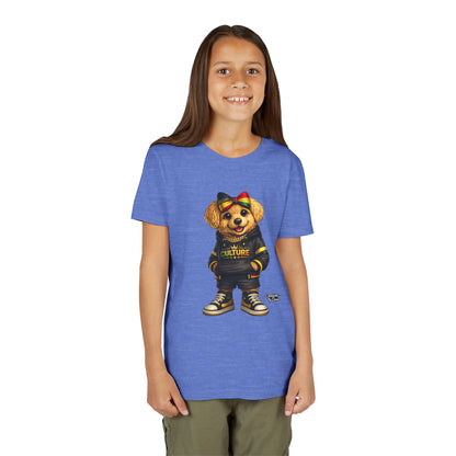 Youth Tee — Cute Rasta Bear "Culture" Graphic Kids T-Shirt