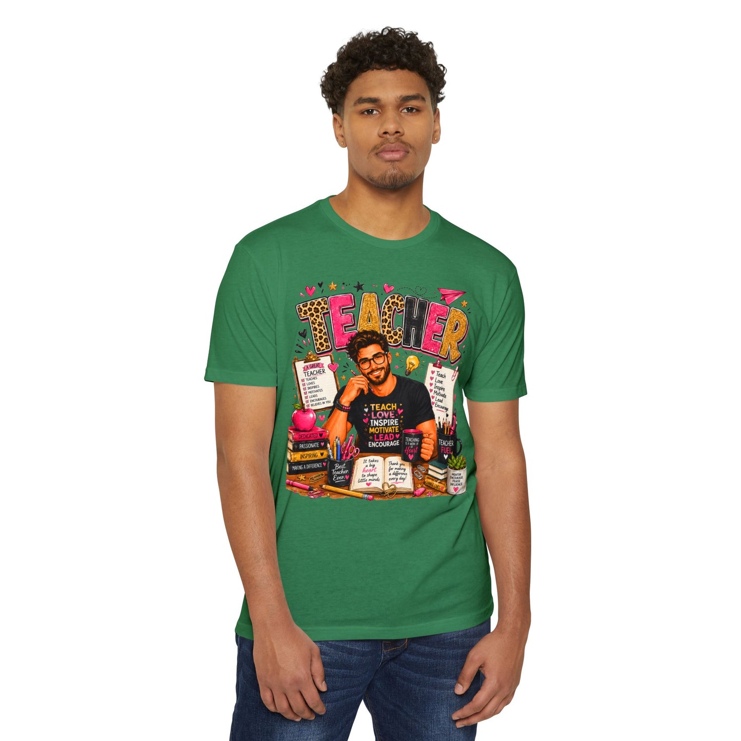Teacher Appreciation T-Shirt — "Teach Love Inspire" Colorful Teacher Graphic Tee