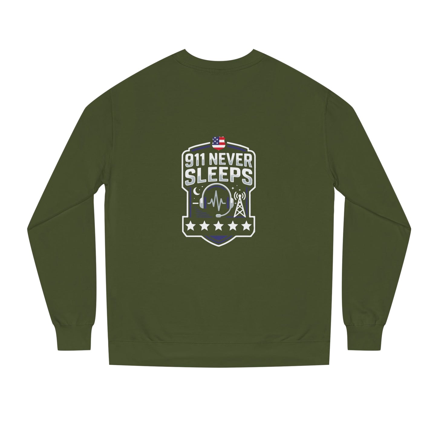 911 Never Sleeps Sweatshirt – Emergency Dispatcher & First Responder Tribute Crewneck