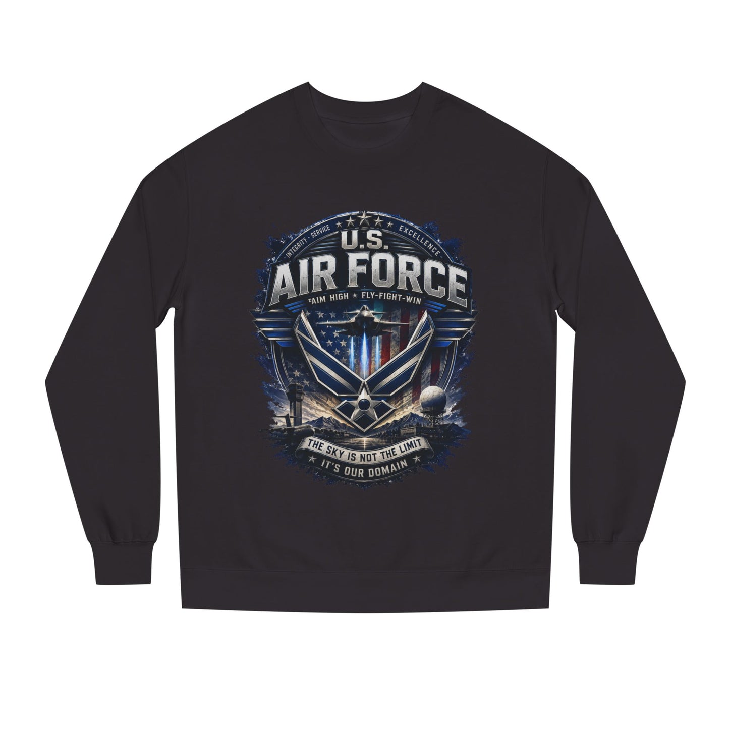 Air Force Crewneck Sweatshirt - U.S. Military Emblem Graphic