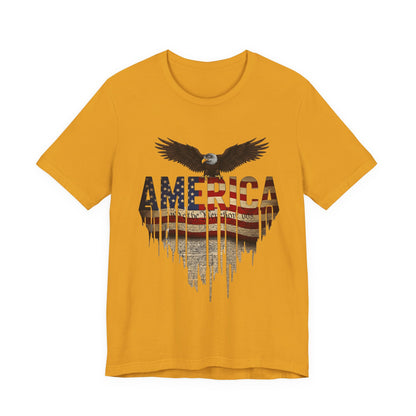 America Eagle Flag Graphic T‑Shirt — Patriotic USA Tee for 4th of July