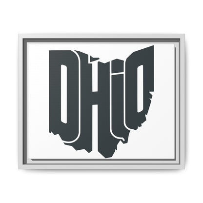 Ohio State Silhouette Matte Framed Canvas — Modern State Wall Art