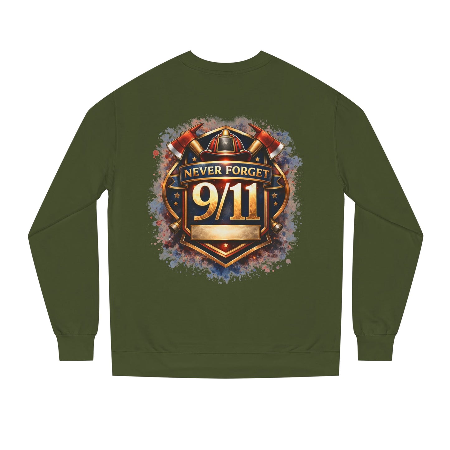 Never Forget 9/11 Sweatshirt — Memorial Firefighter Tribute Crewneck