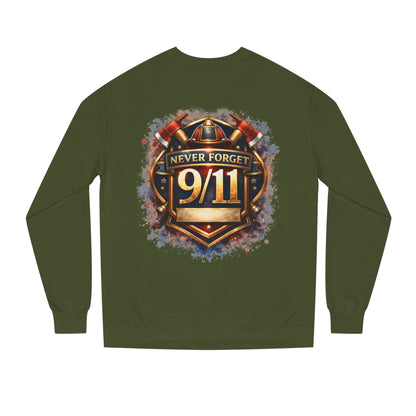 Never Forget 9/11 Sweatshirt — Memorial Firefighter Tribute Crewneck