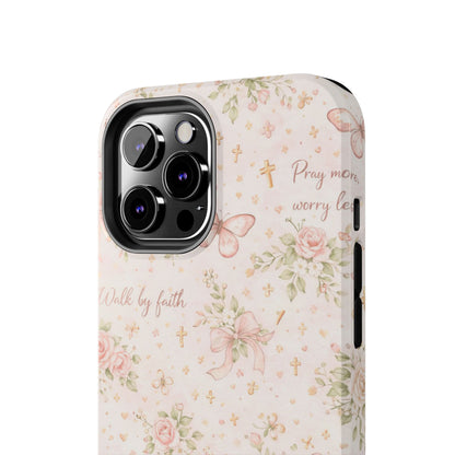 Walk By Faith Phone Case | Christian Floral iPhone Case