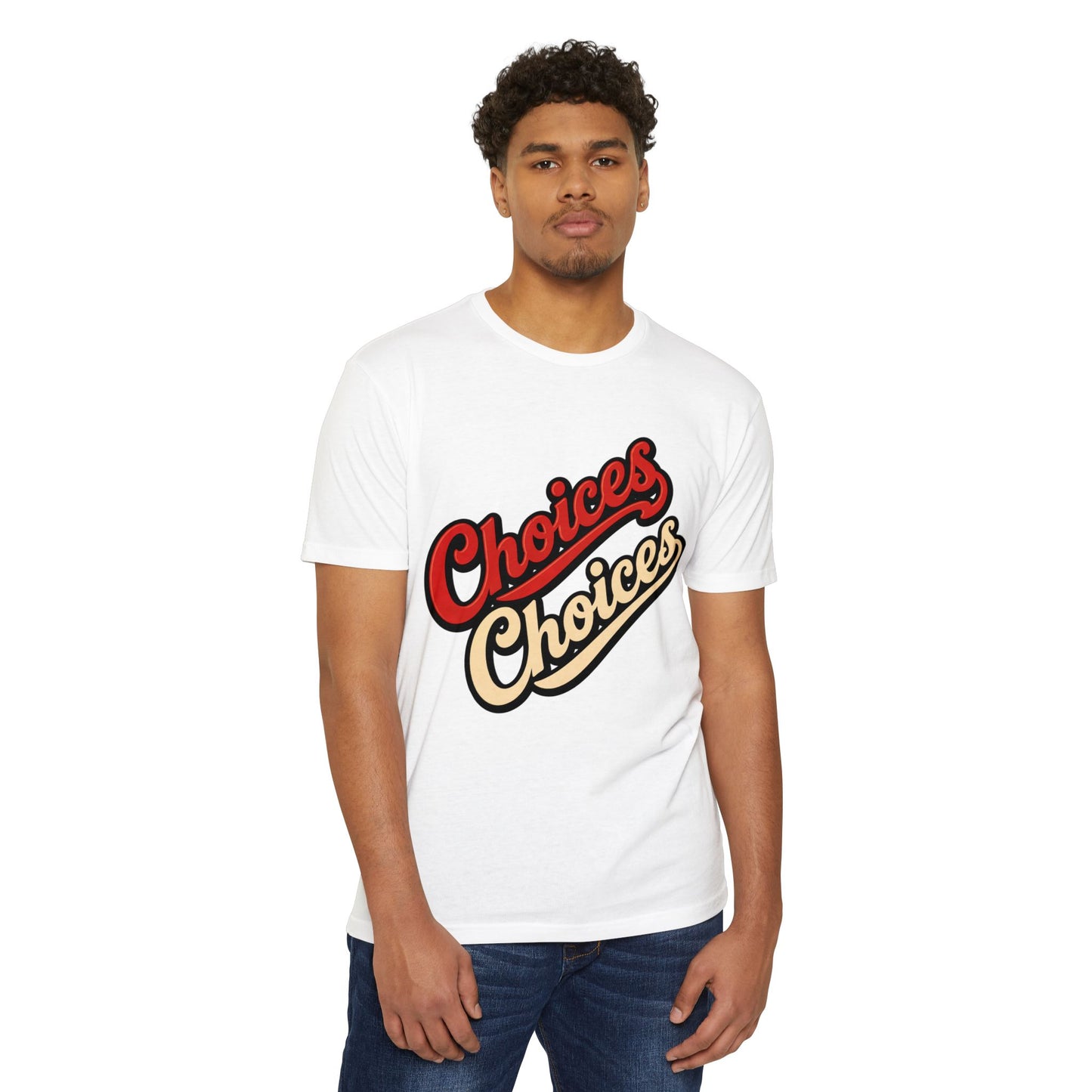 Choices Script T-Shirt — Retro Double-Word Graphic Tee