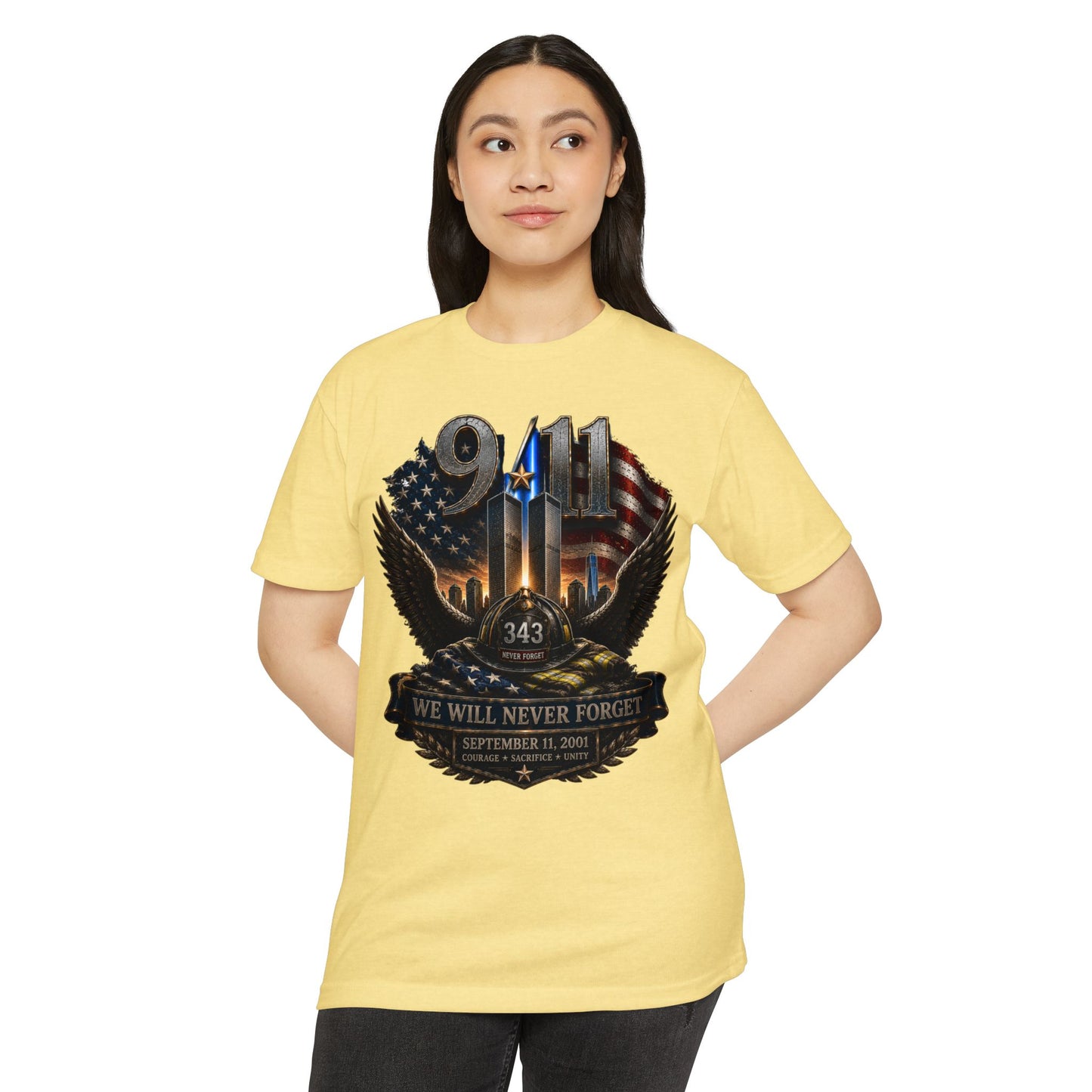 9/11 Memorial T-Shirt — "We Will Never Forget" Tribute Tee