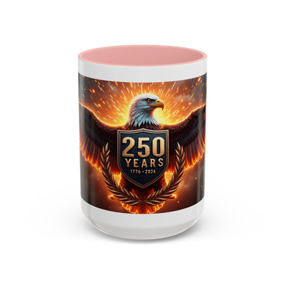 250 Years Eagle Coffee Mug — Patriotic Anniversary Ceramic Accent Mug (11/15oz)