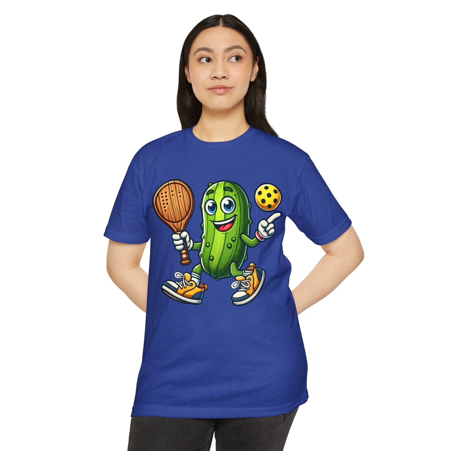 Pickle Pickleball T-Shirt – Cute Pickle Playing Pickleball Graphic Tee
