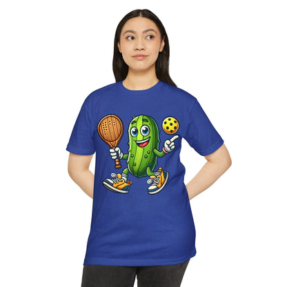 Pickle Pickleball T-Shirt – Cute Pickle Playing Pickleball Graphic Tee