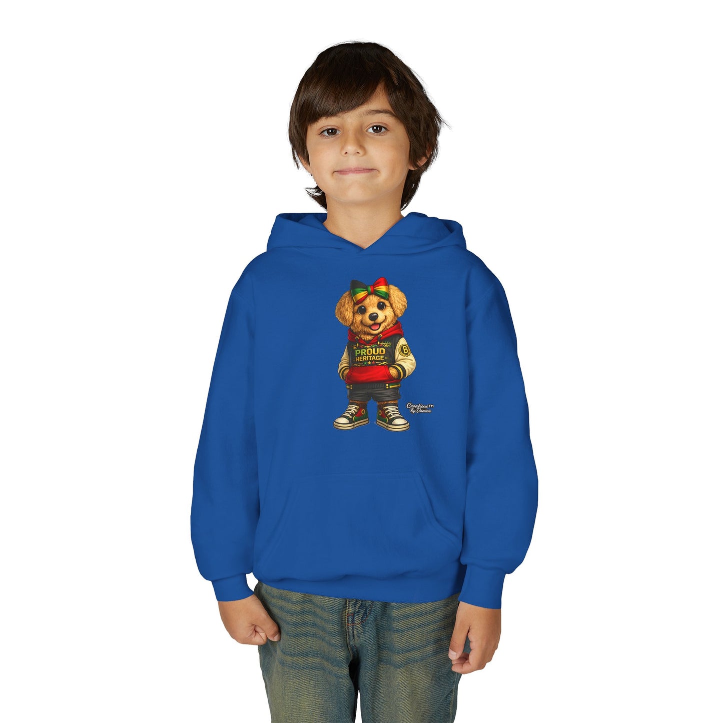 Youth Hoodie — 'Proud Heritage' Teddy Bear Streetwear Kids Pullover