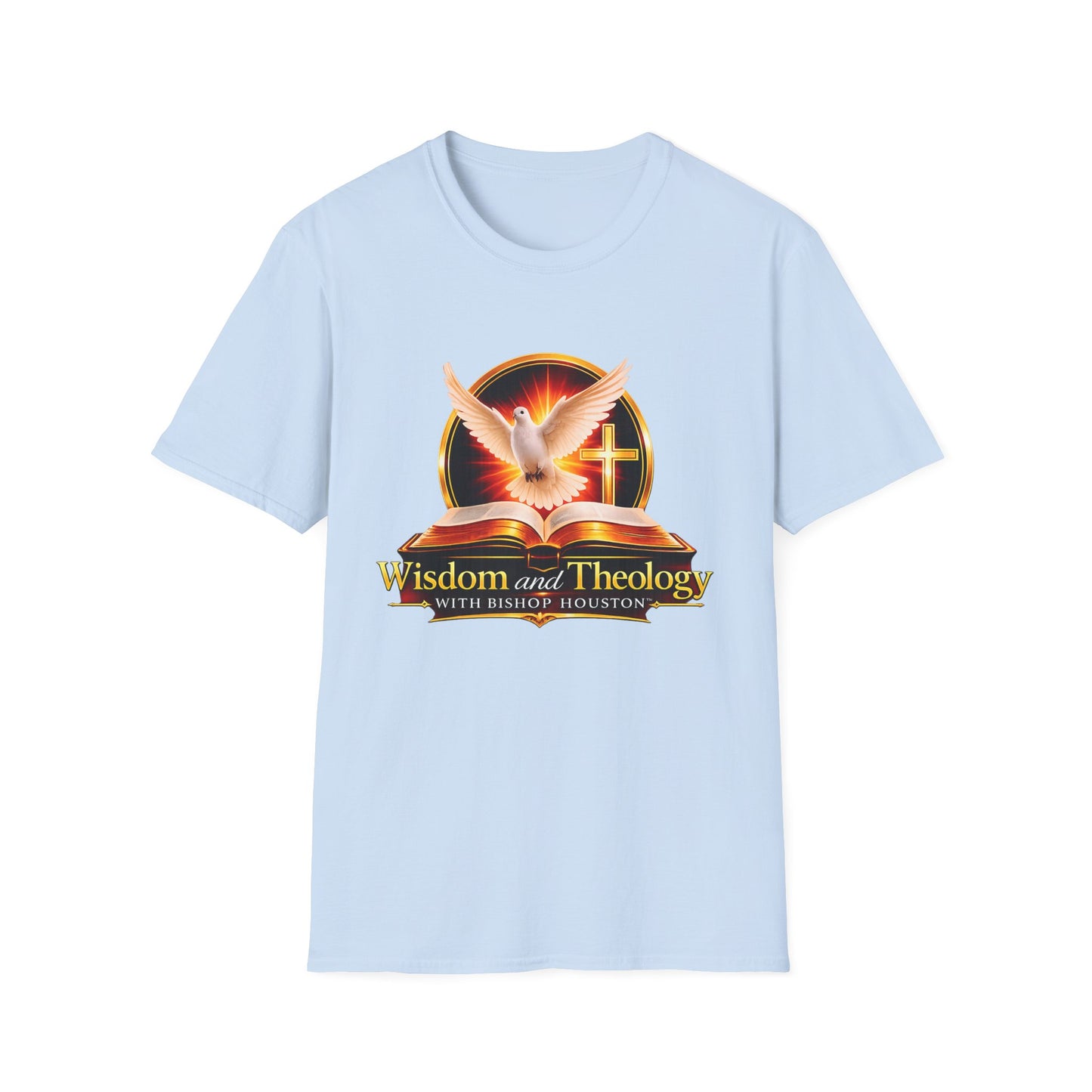 Wisdom and Theology T-Shirt — Dove, Bible & Cross Christian Tee