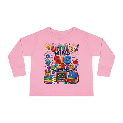 Toddler Tee — "Little Mind Big Potential" Back-to-School Long Sleeve