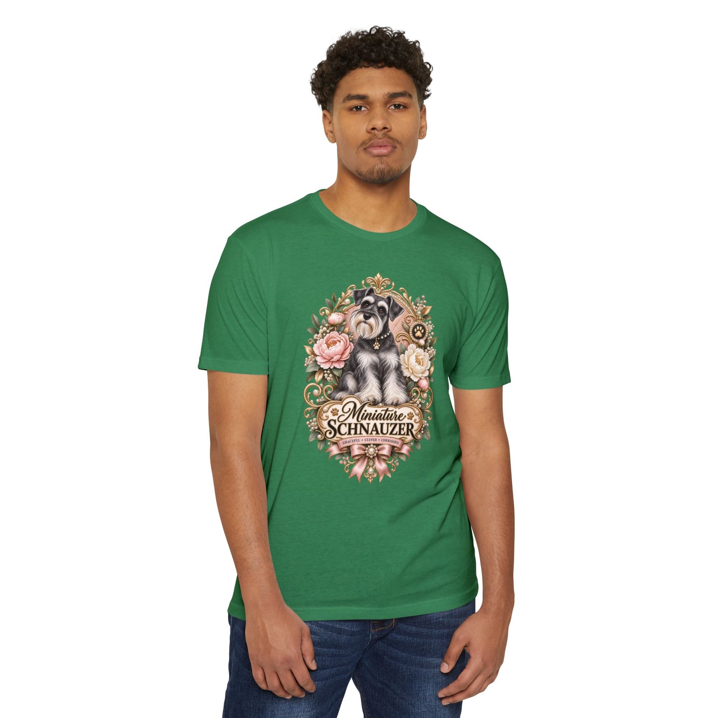 Miniature Schnauzer Floral T‑Shirt