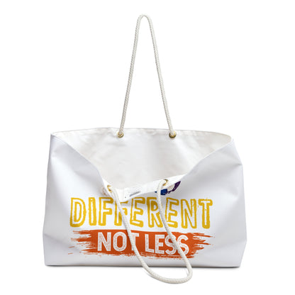 Different Not Less Infinity Weekender Bag — Rainbow Neurodiversity Travel Tote