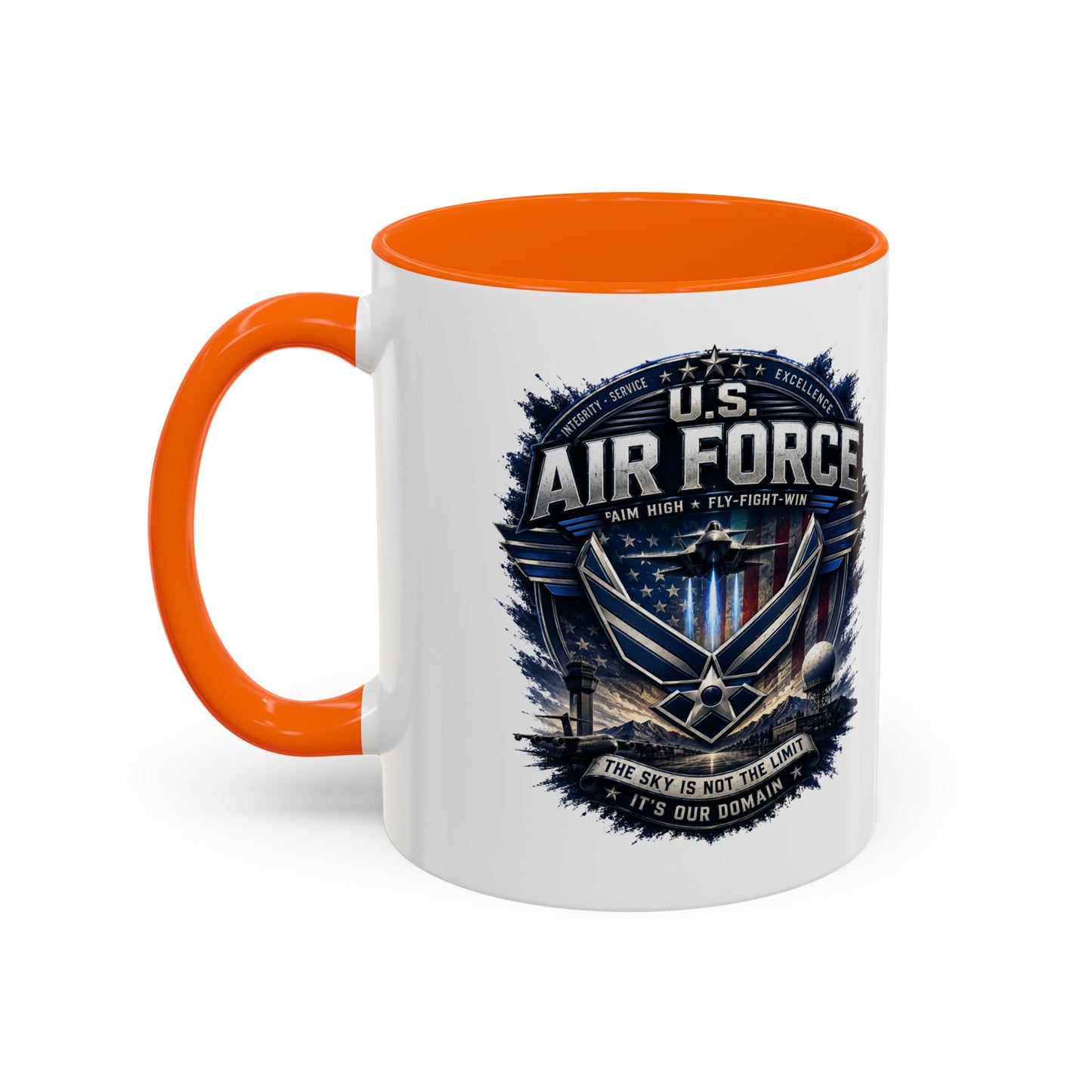 U.S. Air Force Accent Coffee Mug — Military Emblem 11/15oz
