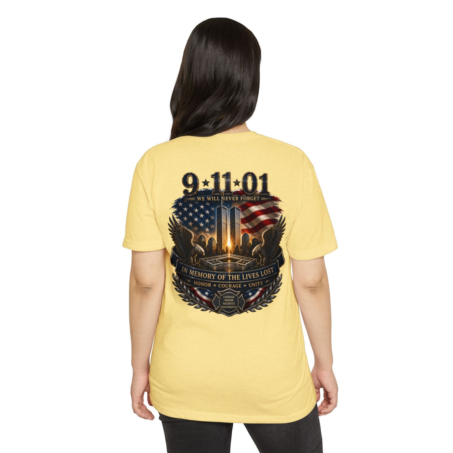 9/11 Memorial T-Shirt – "We Will Never Forget" Tribute Tee