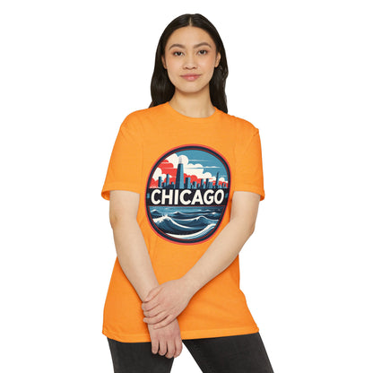 Chicago Skyline Wave T-Shirt — Retro Cityscape Tee