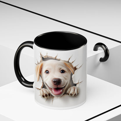 Puppy Peek-A-Boo Accent Coffee Mug (11/15oz)