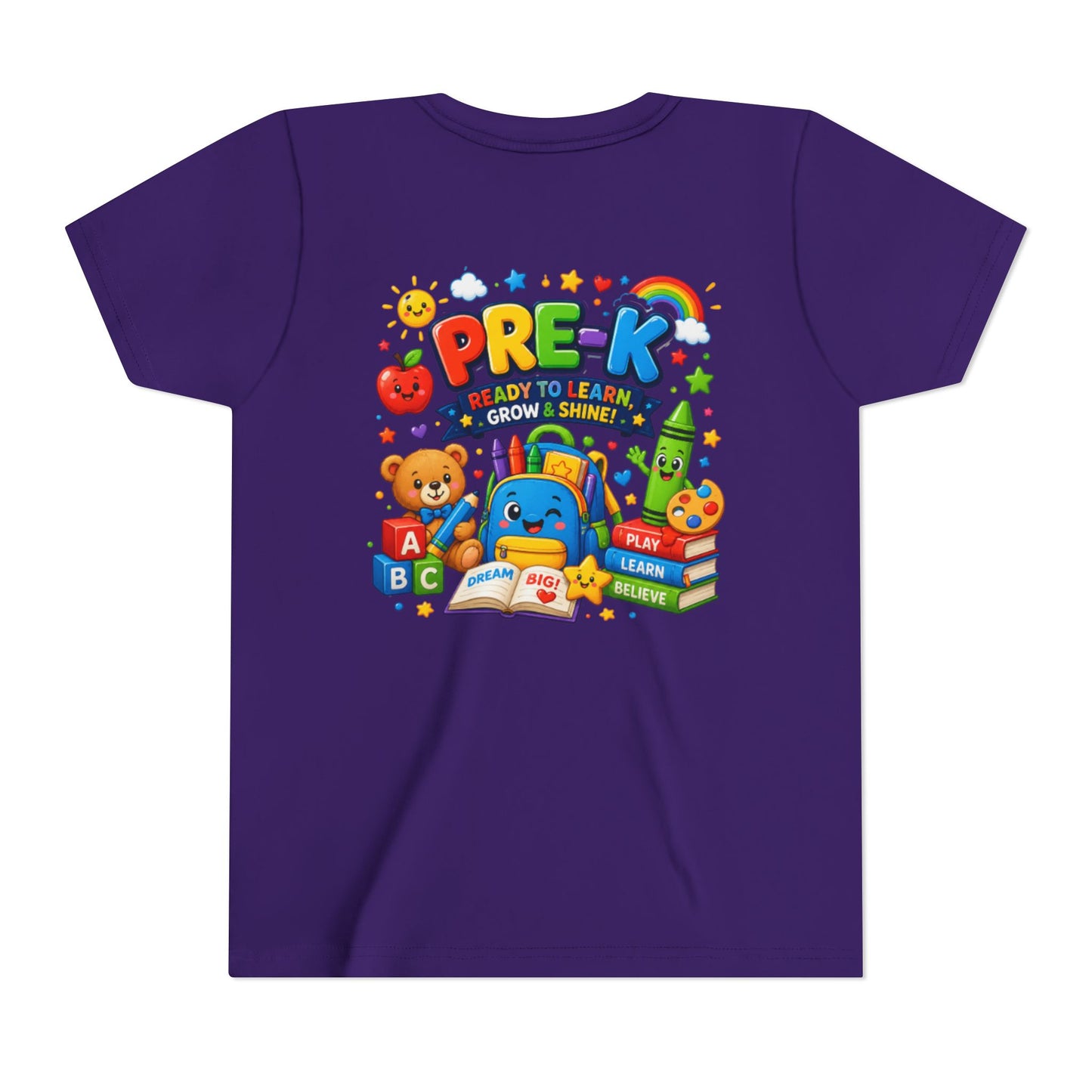 Pre-K Ready To Learn Kids T-Shirt — Colorful Preschool Back-to-School Tee