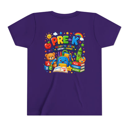 Pre-K Ready To Learn Kids T-Shirt — Colorful Preschool Back-to-School Tee