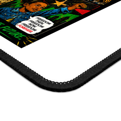 Juneteenth Comic Art Gaming Mouse Pad — Know the Past, Live the Present, Shape the Future