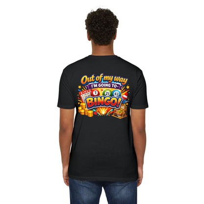 Bingo Enthusiast T-Shirt — "Out of My Way I'm Going to Bingo!" Graphic Tee