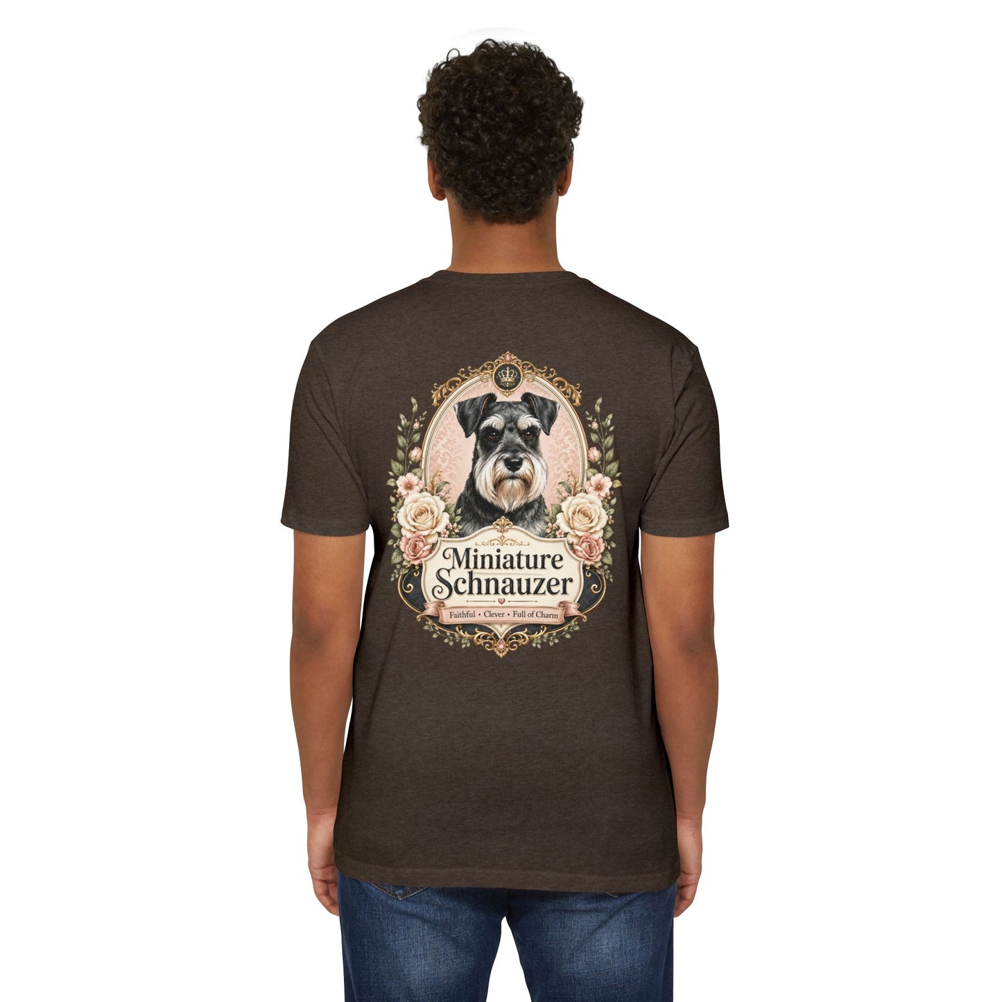 Miniature Schnauzer Floral Portrait T-Shirt