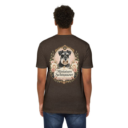 Miniature Schnauzer Floral Portrait T-Shirt