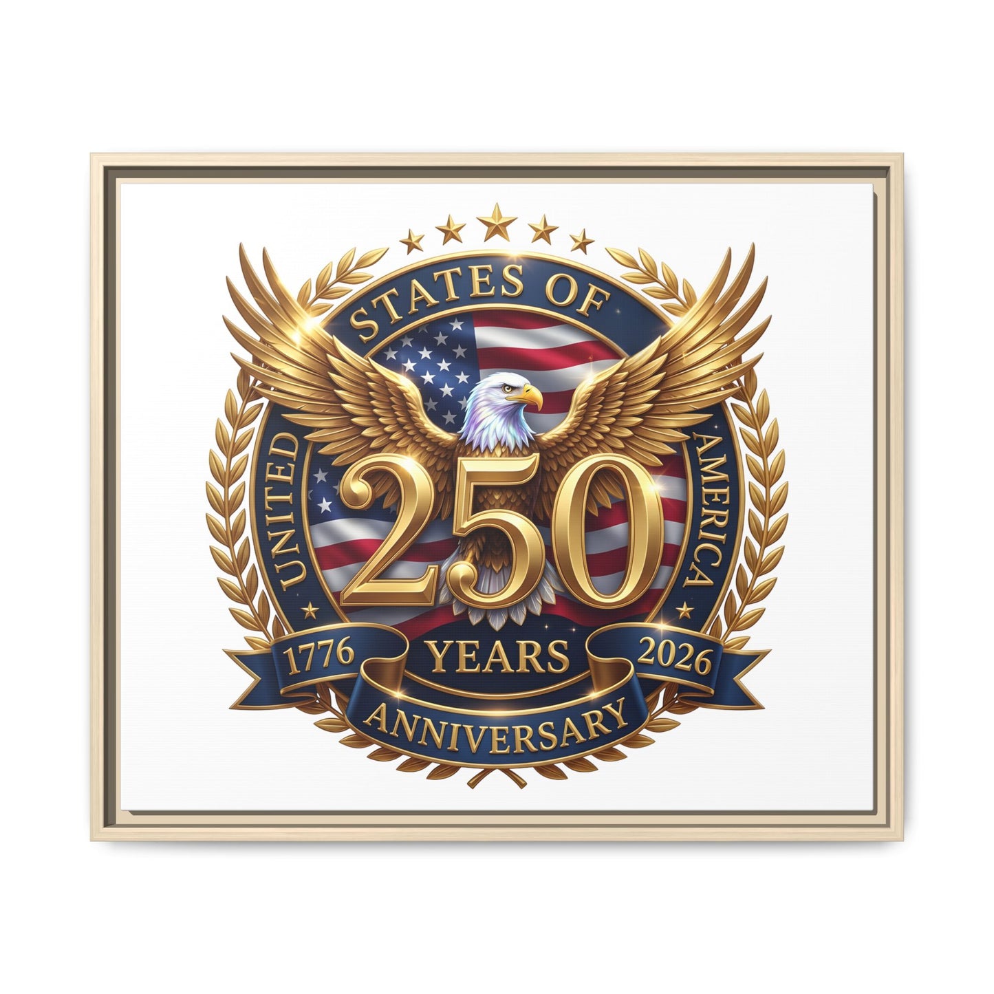 250th United States Anniversary Framed Canvas Print