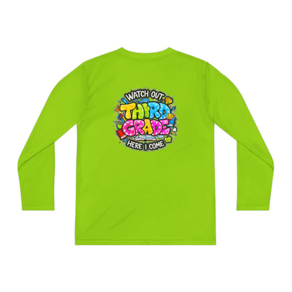 Youth Long Sleeve Tee — "Watch Out Third Grade Here I Come" Back-to-School Shirt