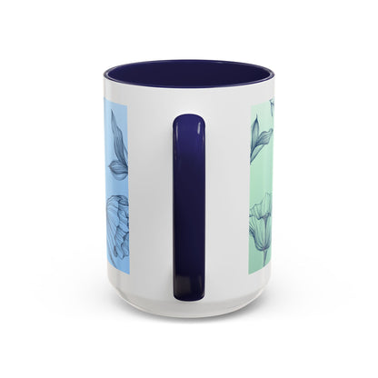 Mother's Heart Floral Accent Coffee Mug — "A Mother's Heart Never Fades"