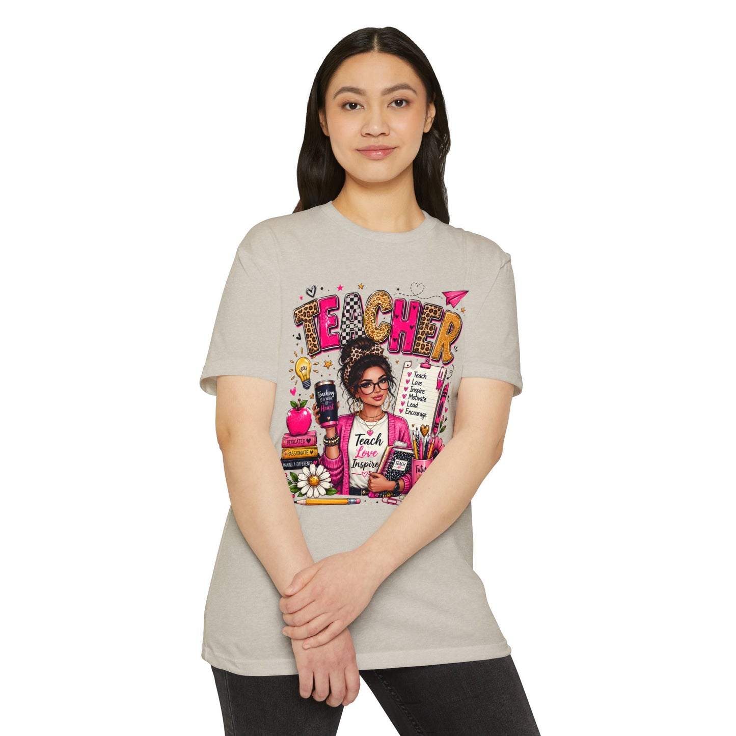 Teacher Graphic T-Shirt — Teach, Love, Inspire Design