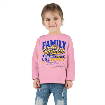 Family Reunion Toddler Long Sleeve Tee — "Different Roots One Family" Kids Shirt
