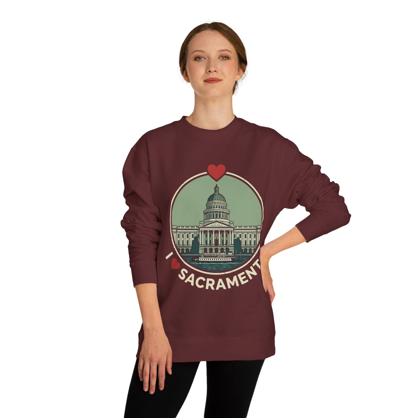 Sacramento Capitol Crewneck Sweatshirt — I Love Sacramento Vintage Graphic