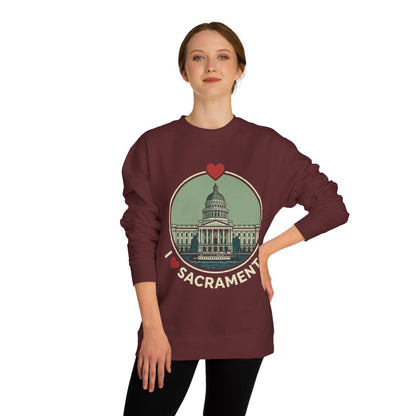 Sacramento Capitol Crewneck Sweatshirt — I Love Sacramento Vintage Graphic