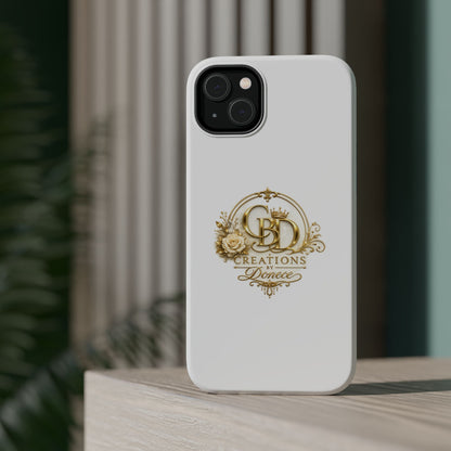 Magnetic Impact-Resistant Phone Case — Gold Floral Crest Logo