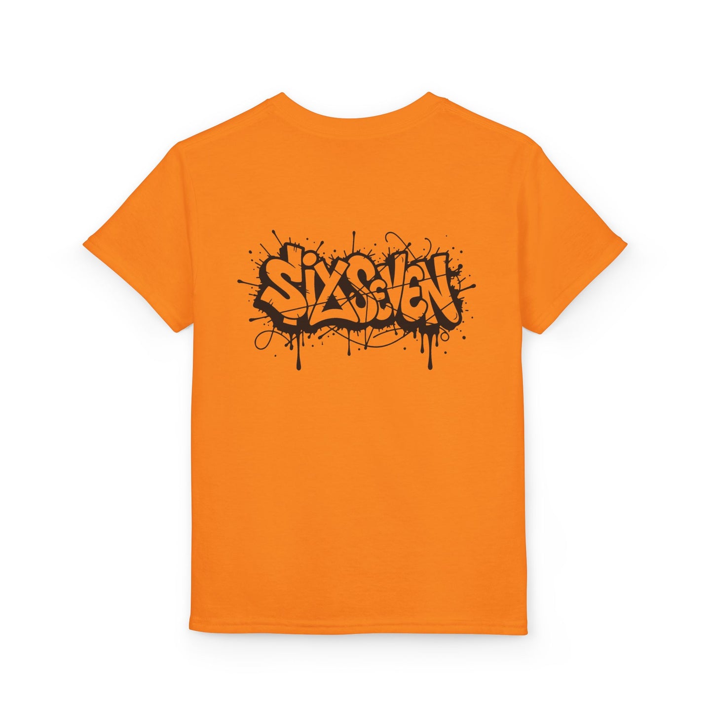 Youth T-Shirt — 'SixxSeven' Black Graffiti Drip Streetwear Tee